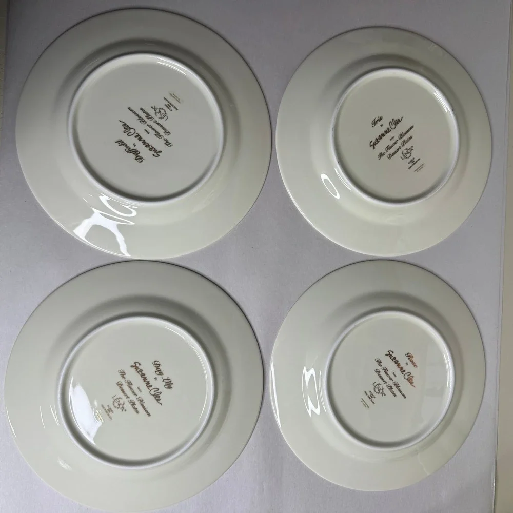 Lenox Suzanne Clee Flower Blossom Dessert‎ Plates Set of 4 Fine Porcelain 1998